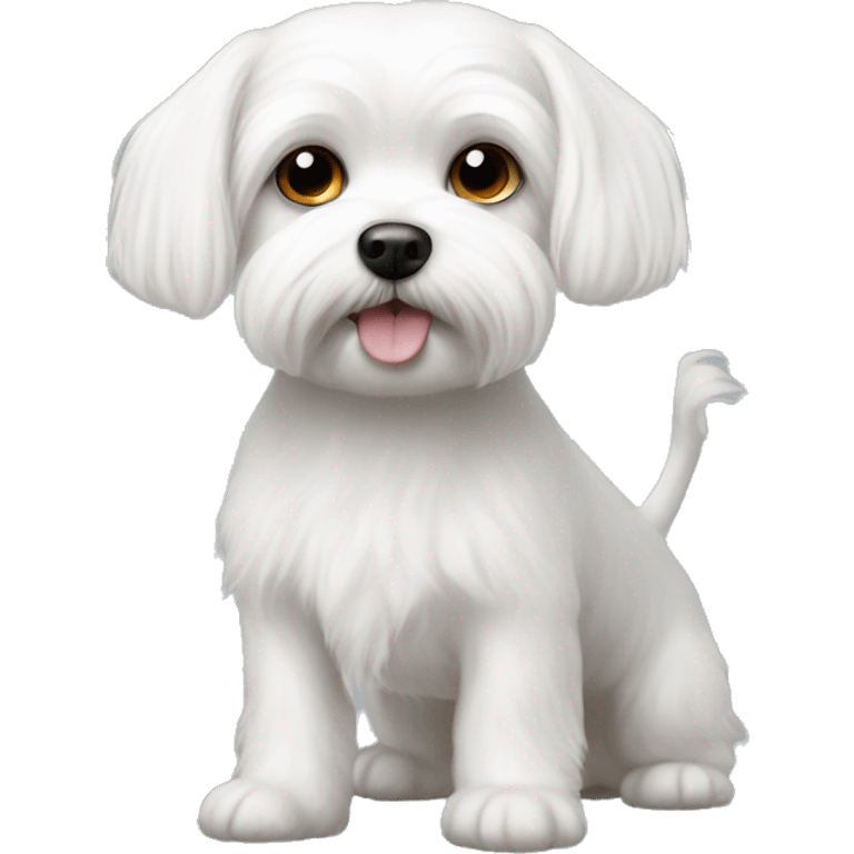 Small white male Maltese dog  emoji