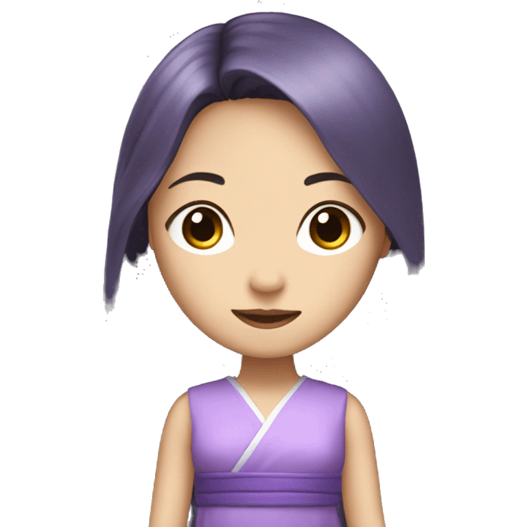 Long hair Japanese girl in purple dress  emoji