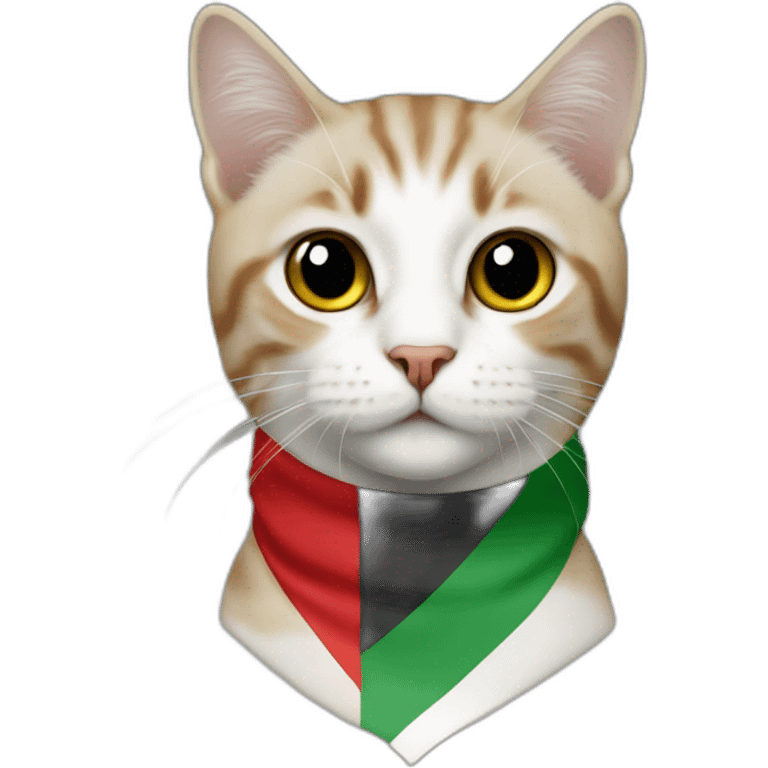 Cat the color of the Palestinian flag emoji