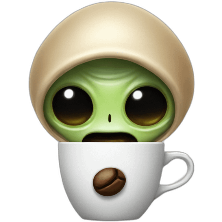 coffee alien emoji