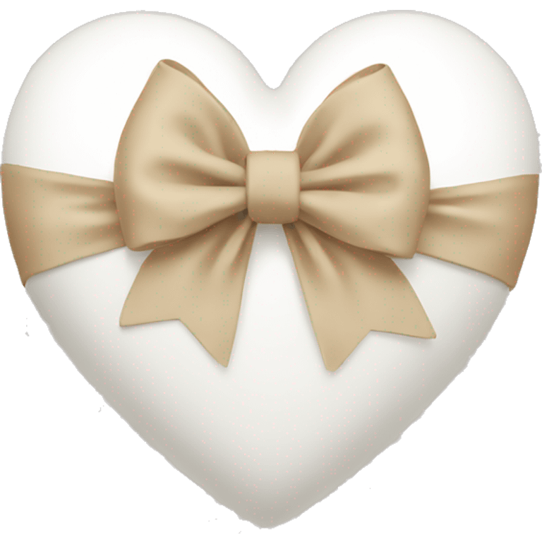 white heart with beige bow emoji