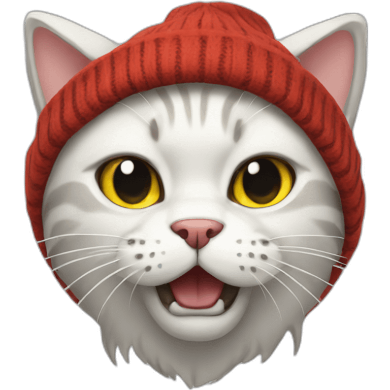 cat with beanie angry emoji