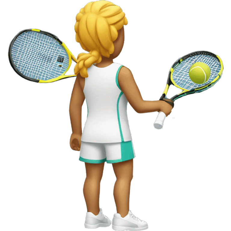 tennis player's back symmetric holding racquet emoji