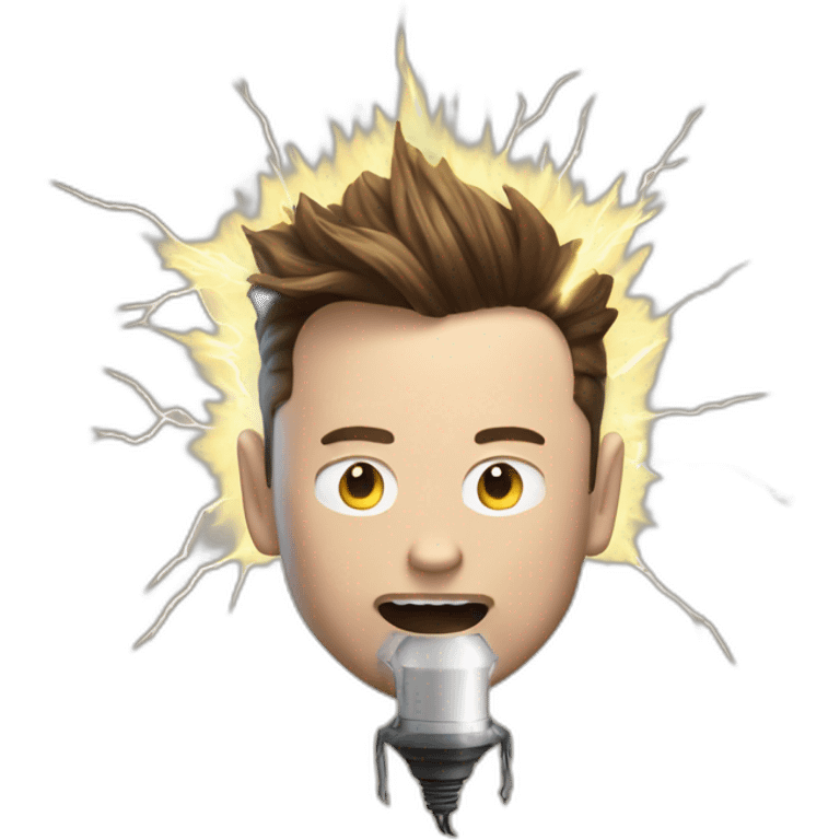 elon musk electrocuted by a tesla emoji