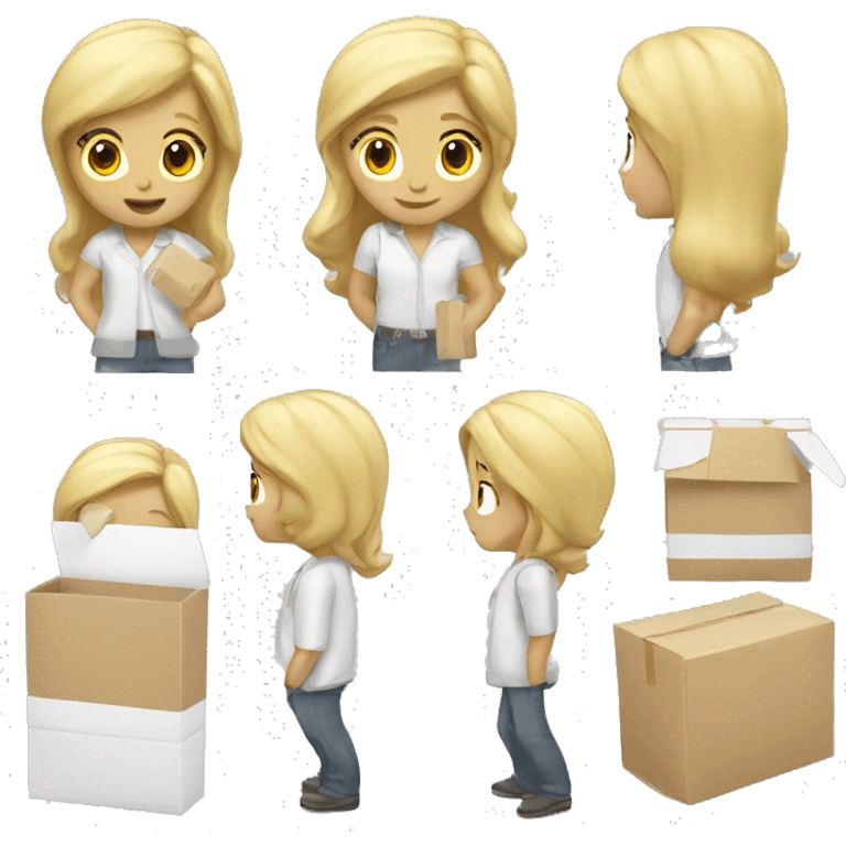 Pgaby blond white package courier emoji