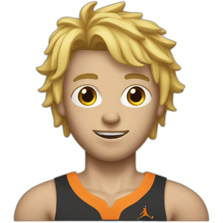 skinny basketball player with blond hair emoji