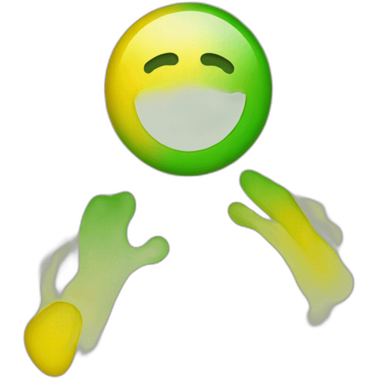 1/2 green 1/2 yellow circle emoji