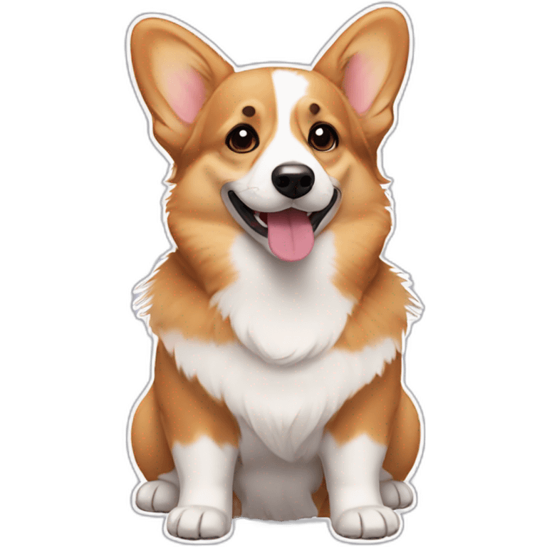 Welsh corgi with lashes emoji