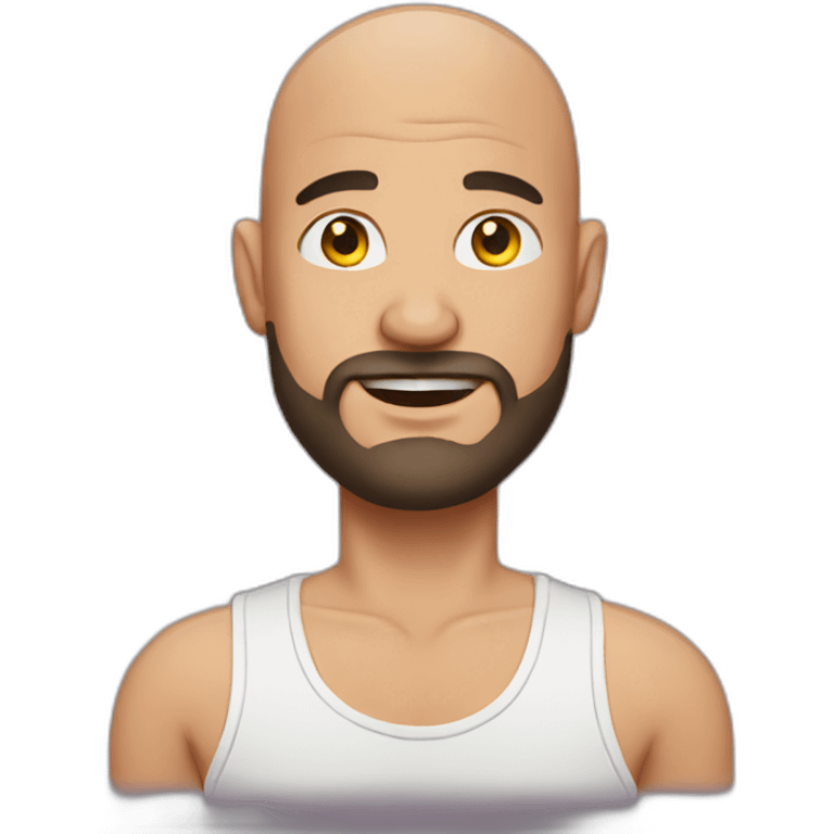 bald beard man with tattoo emoji