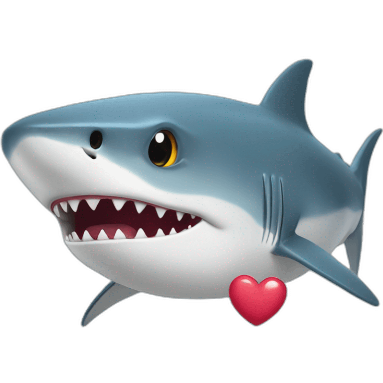 Requin avec coeur dans les yeux emoji