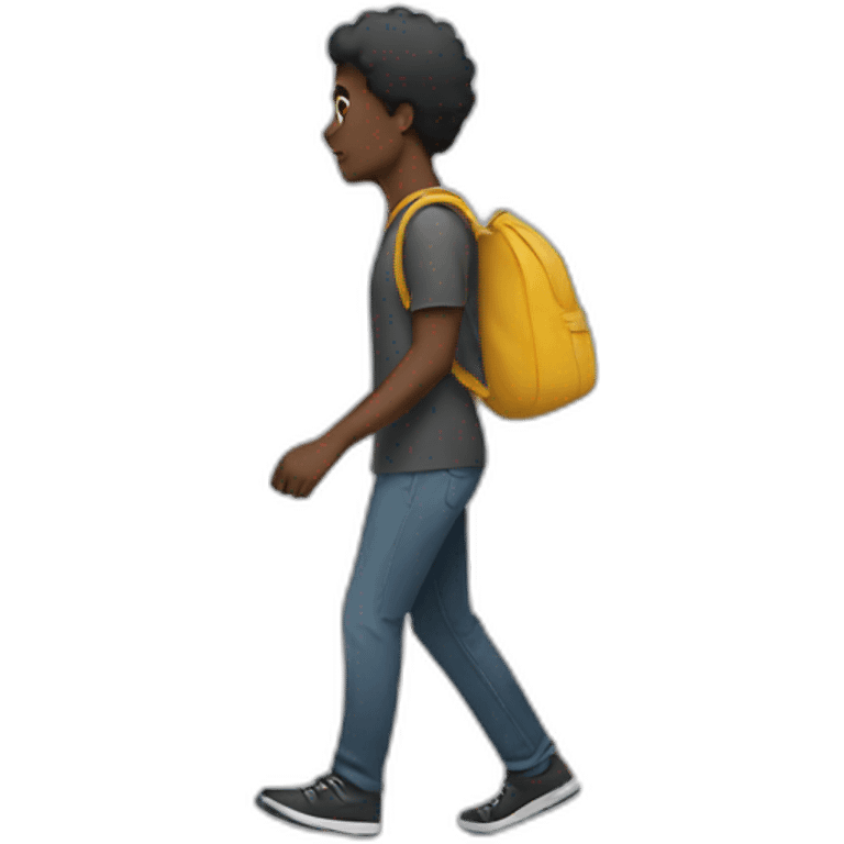 black person walking emoji