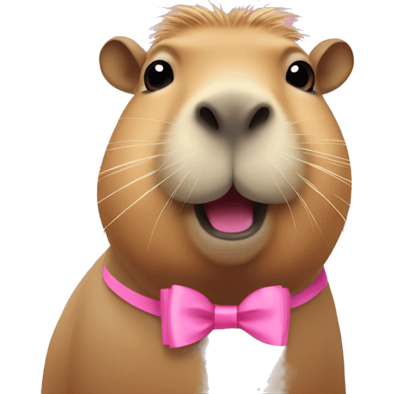 capybara with a pink bow emoji