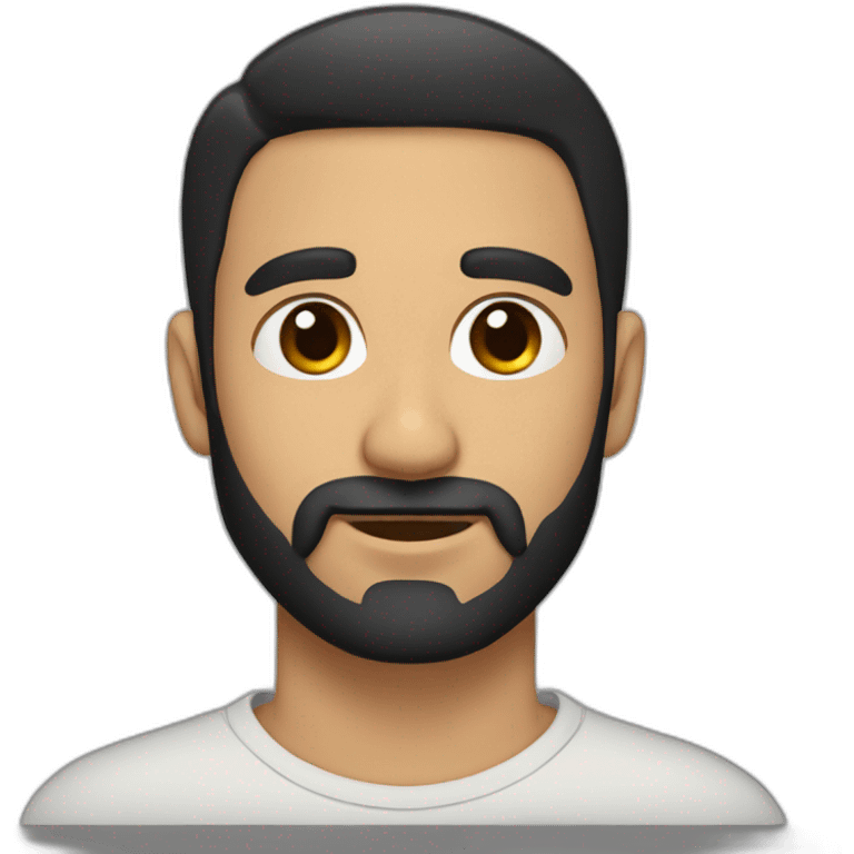 a spanish guy with a black earing and black short hair and black beard emoji