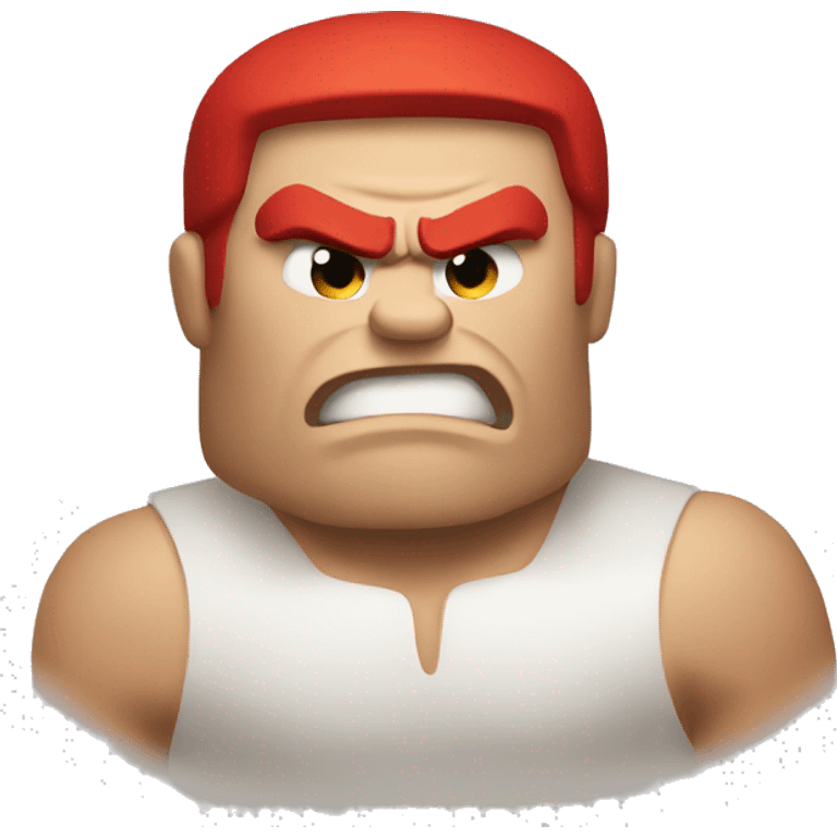 Super angry buff red man emoji