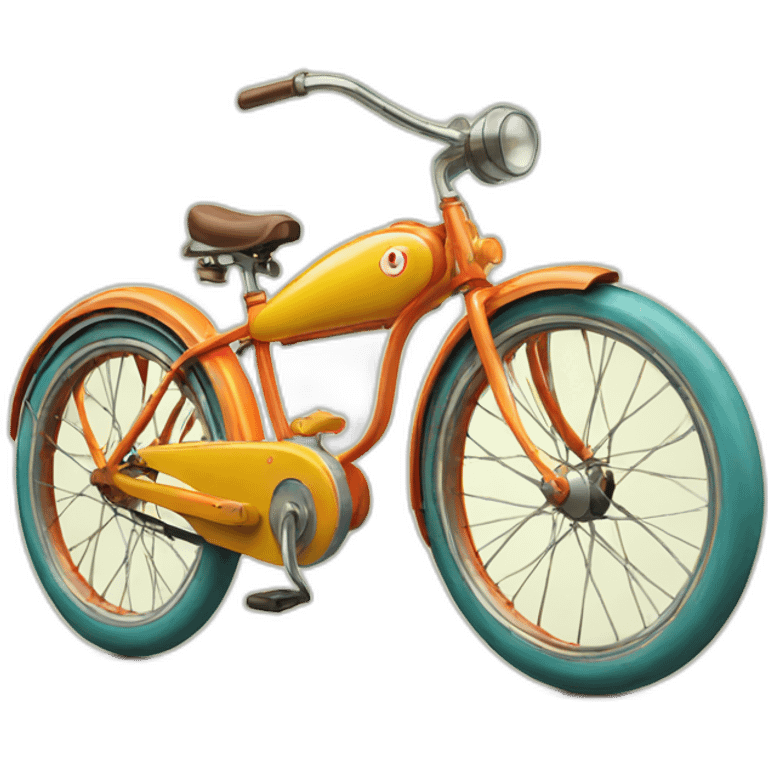 fun colorful vintage bike emoji