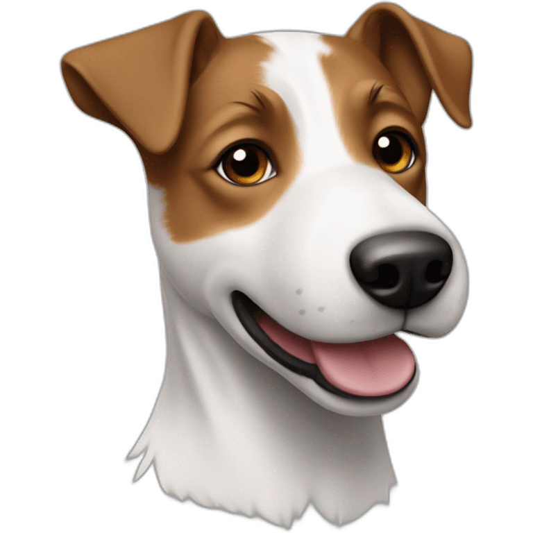 Jack Russell blanc et marron emoji