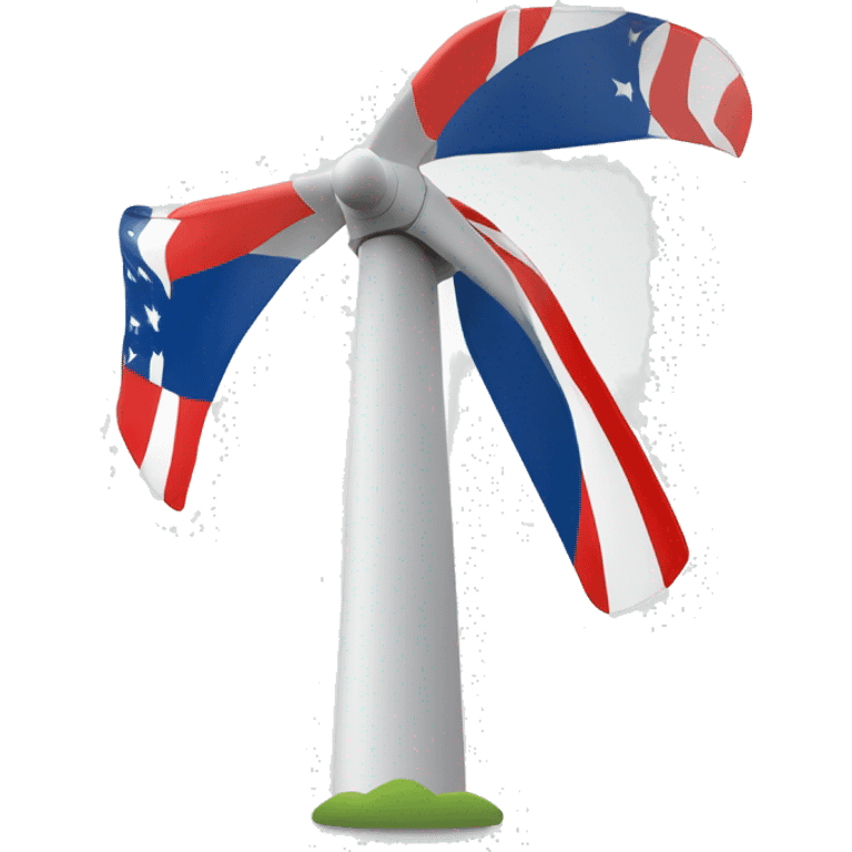 Wind turbine in usa flag colors emoji