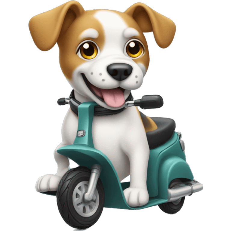 dog riding a scooter emoji