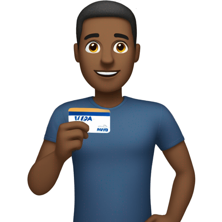 Man using visa debit card emoji