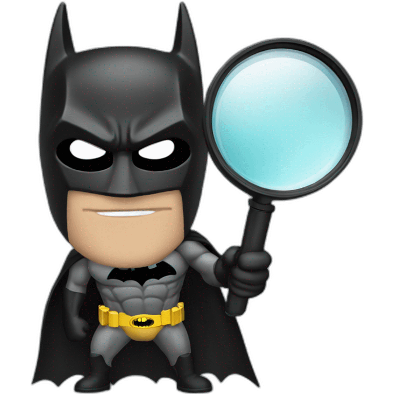 batman with magnifier emoji