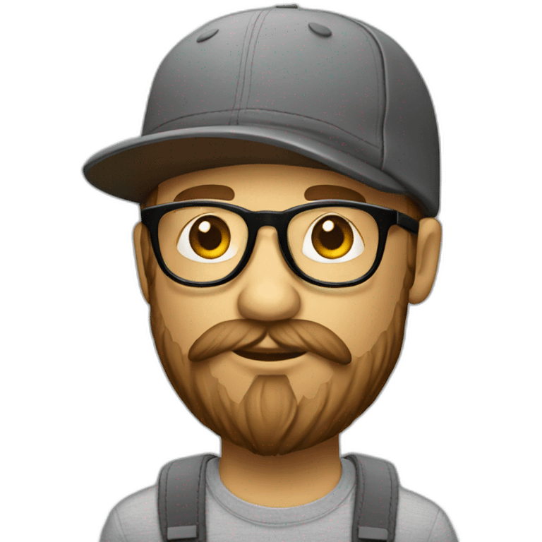 hipster designer wearing a cap emoji