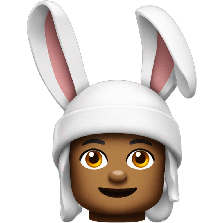 Lego wearing rabbit hat emoji