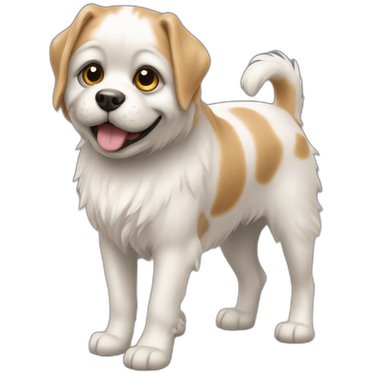 Chat sur un chien emoji