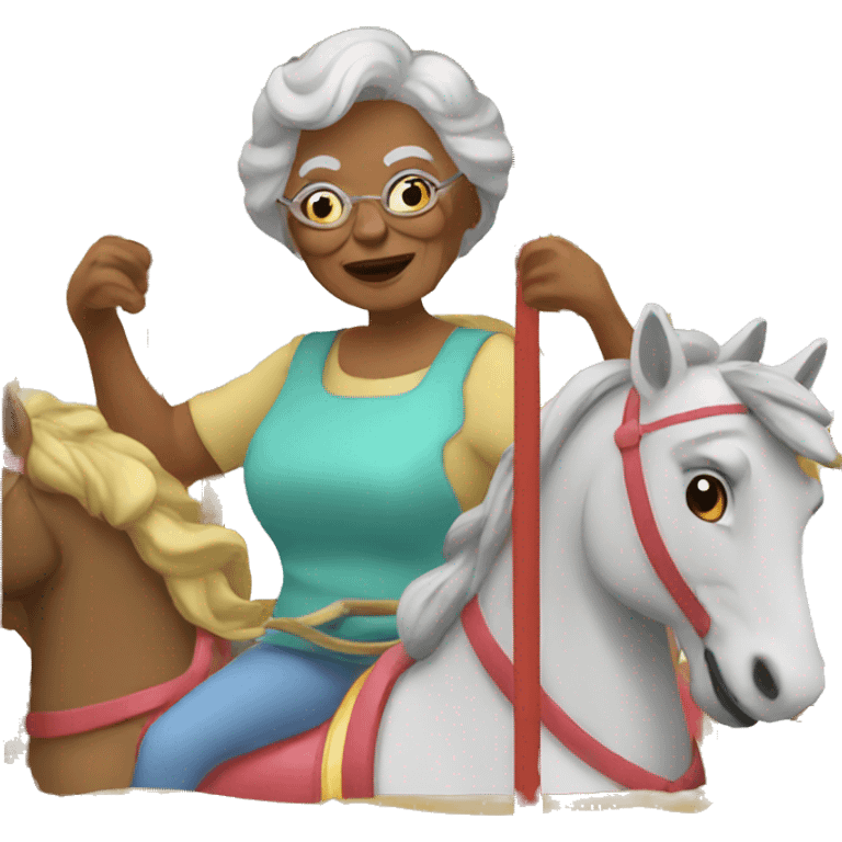 grannies on the carousel emoji