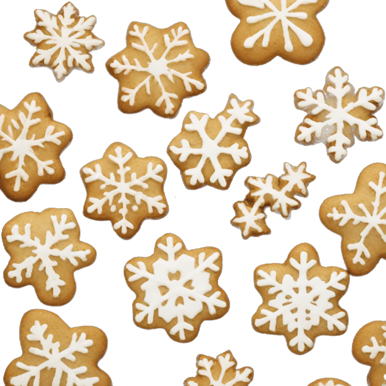 Christmas brown and white cookies with snowflakes emoji