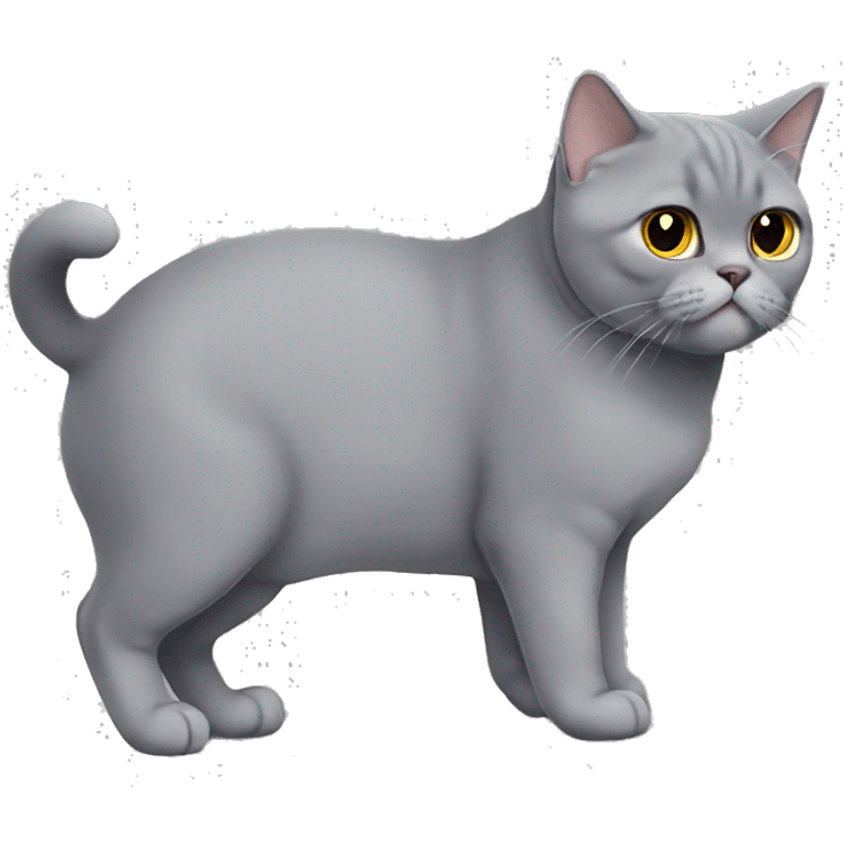 Gray British shorthair cat chubby emoji