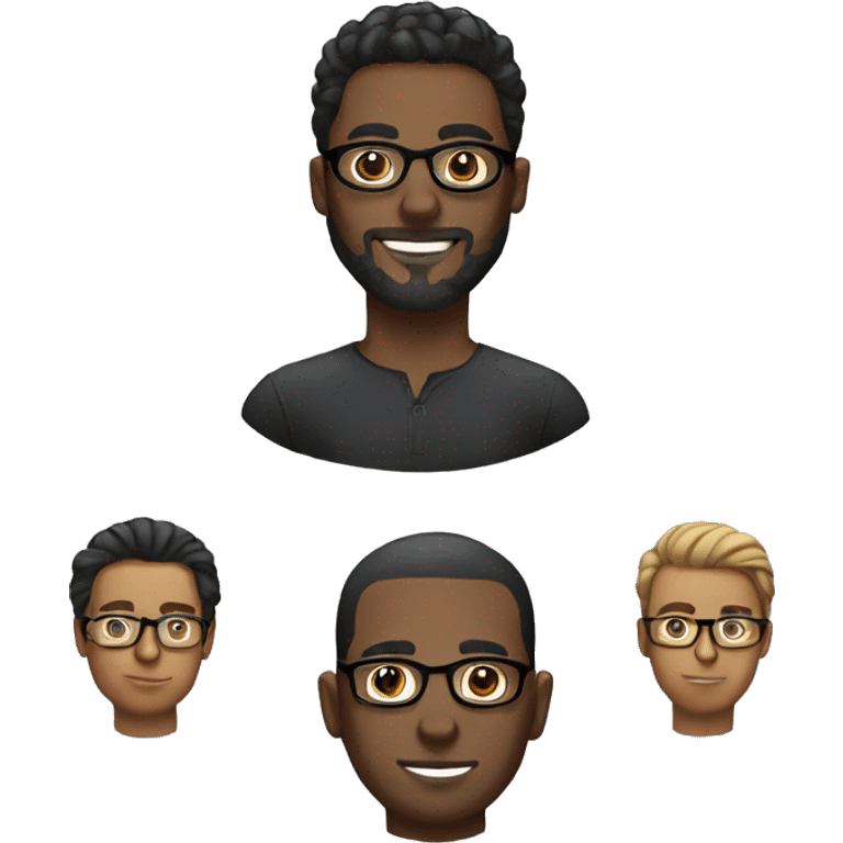 Black male with man bun and glasses  emoji