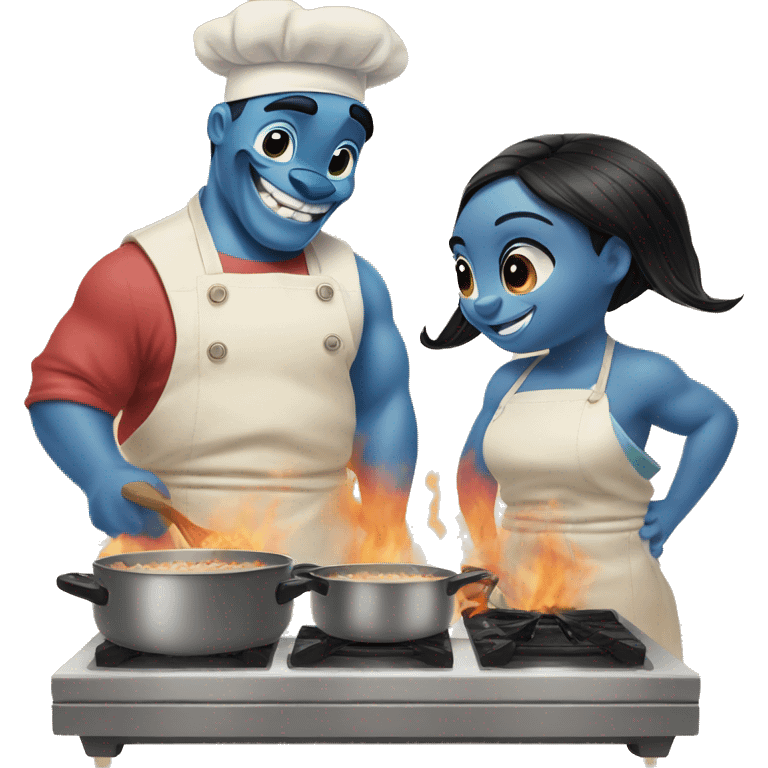 Lilo & Stitch cooking together  emoji