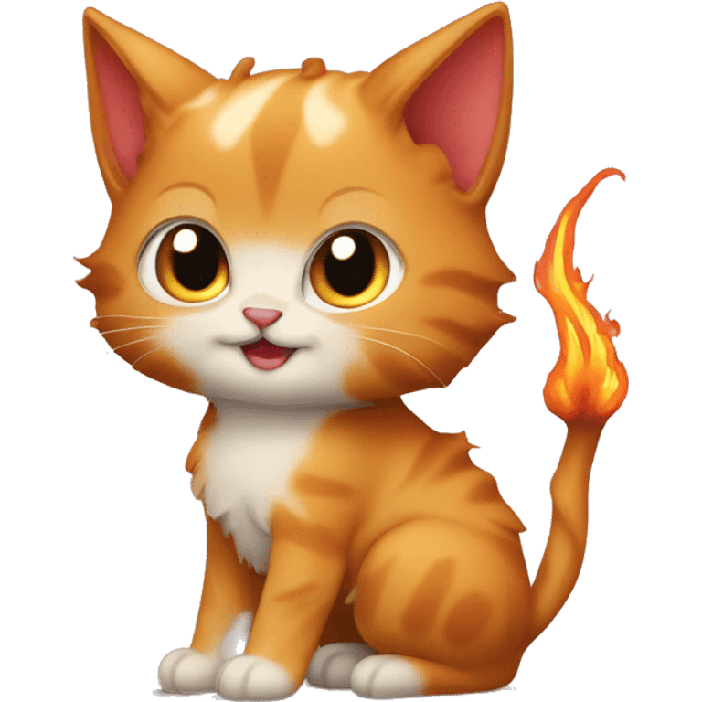 Chaton roux avec cornes de diable emoji