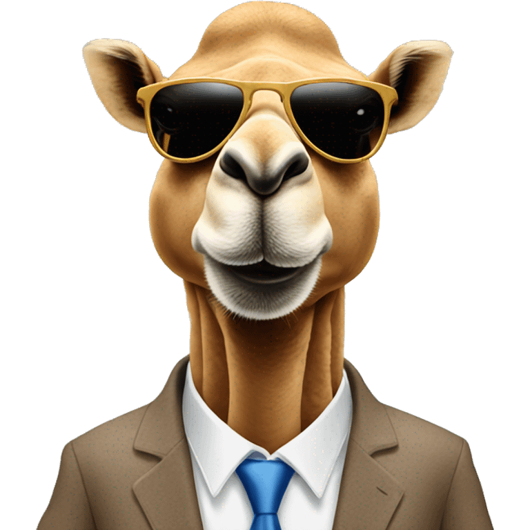 camel businessman with sunglasses emoji