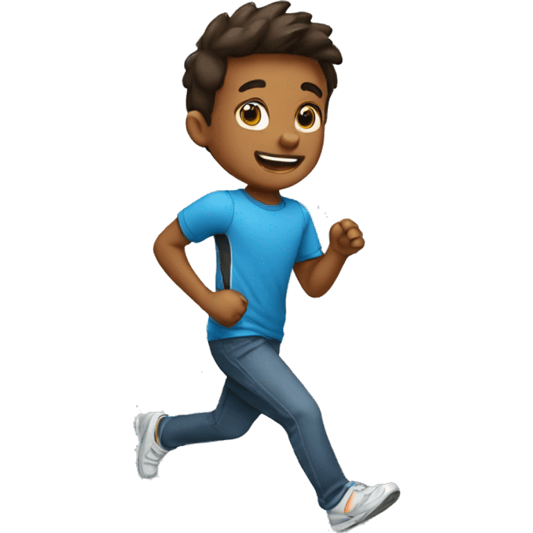 boy run after emoji