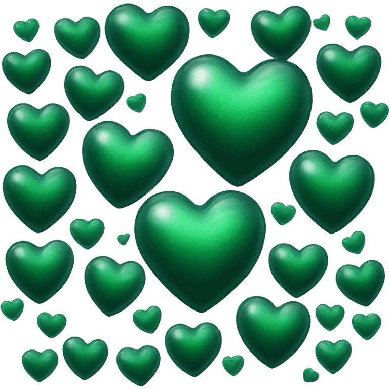 Dark green glass heart  emoji