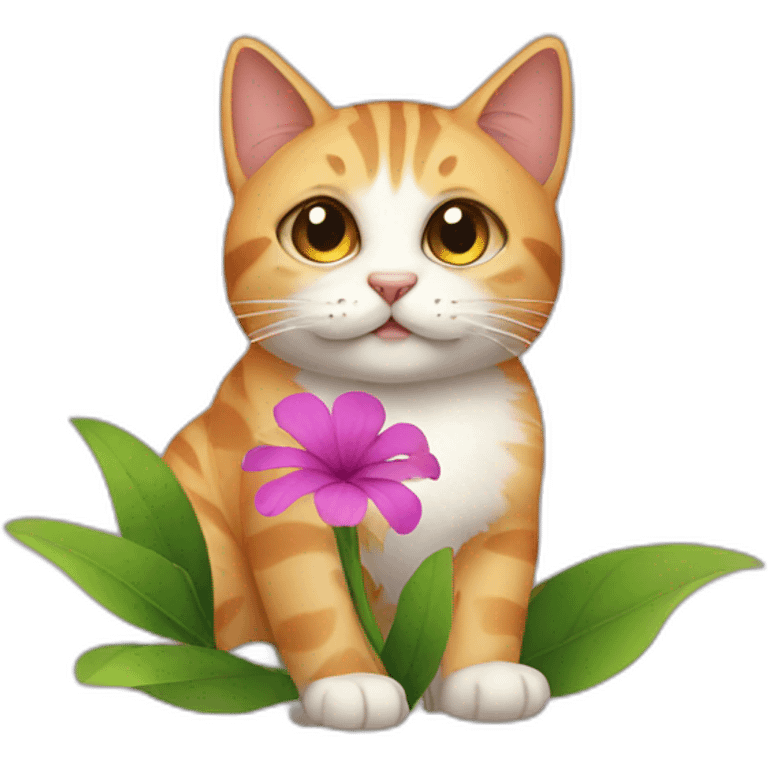 cat with flower emoji