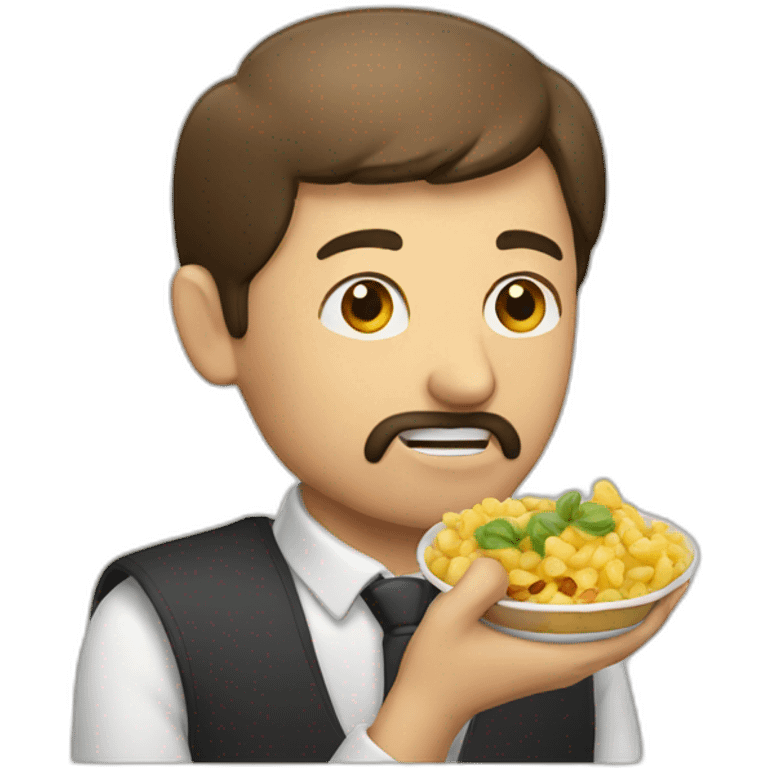 A man eating emoji