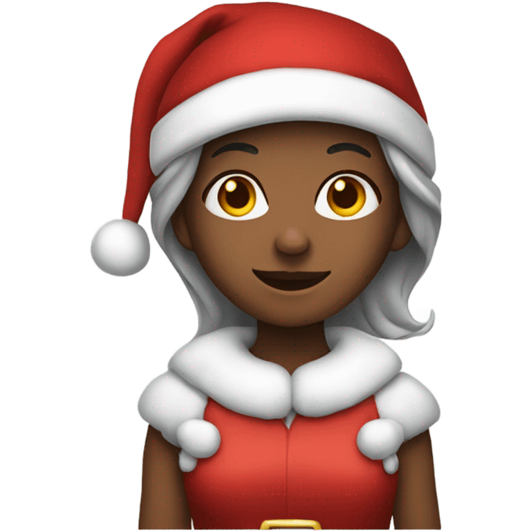 Girl dressed as a Santa Claus emoji