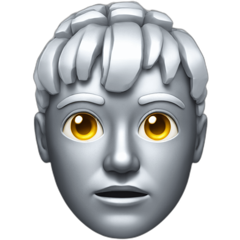 A silver human head with lasers coming out of eyes  emoji