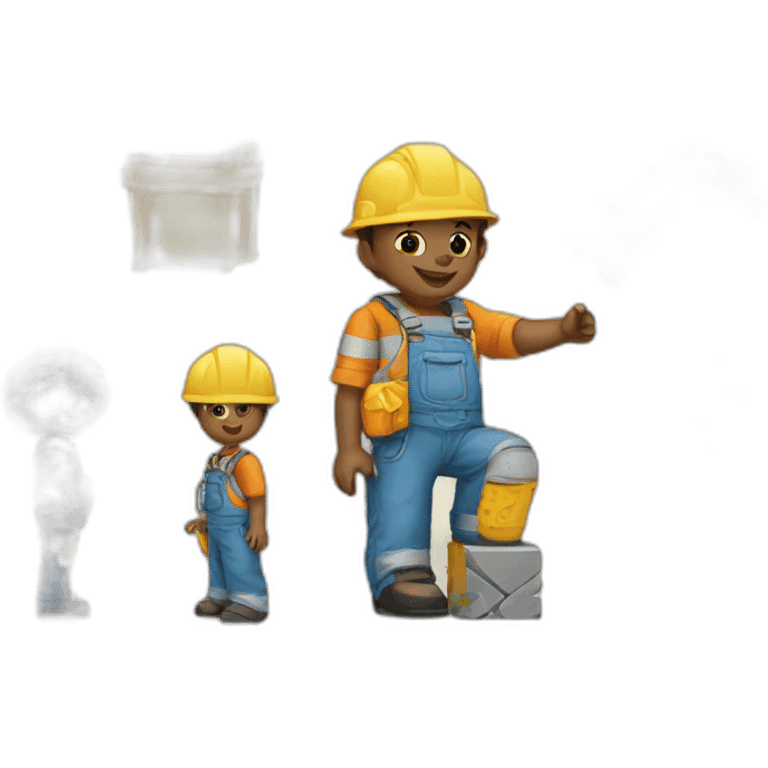 Children play with constructor emoji