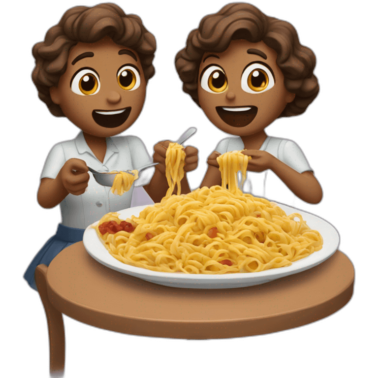 couple eating pasta like lady and the tramp emoji