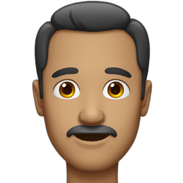 A man with conjoined eyebrows emoji