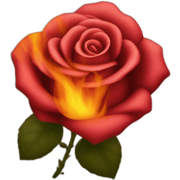 Rose on fire fill in the frame emoji