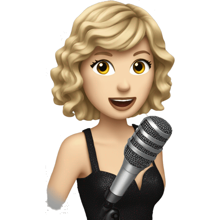 taylor swift singing with microphone emoji