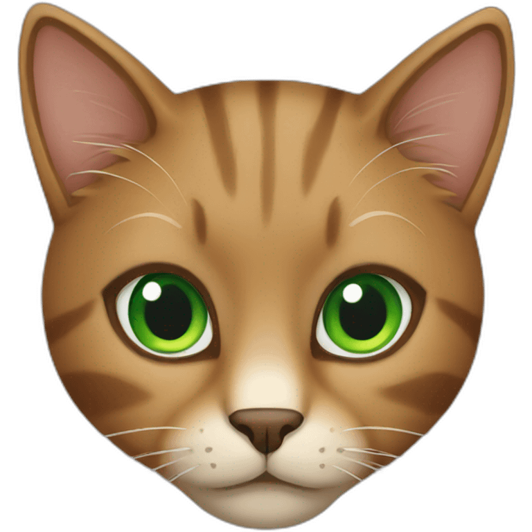 brown cat with green eyes emoji