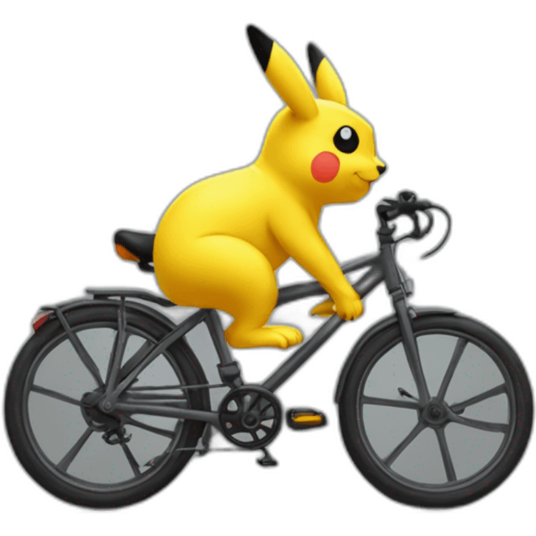 pickachu sur un velo a l'envers emoji