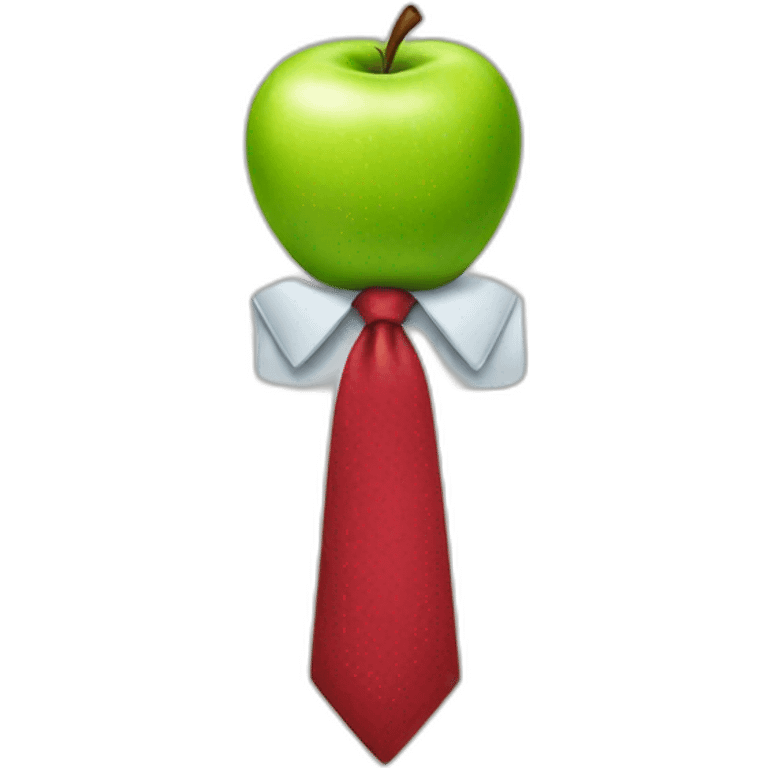 apple with tie emoji