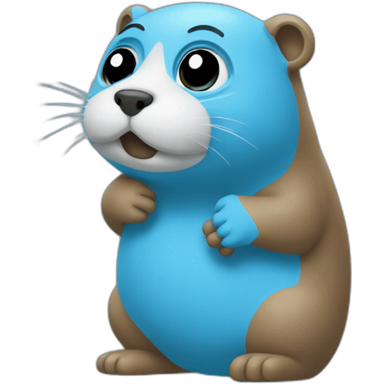 Blue Golang gopher emoji