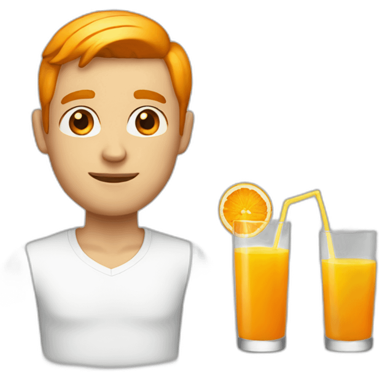 orange juice men with white skin emoji